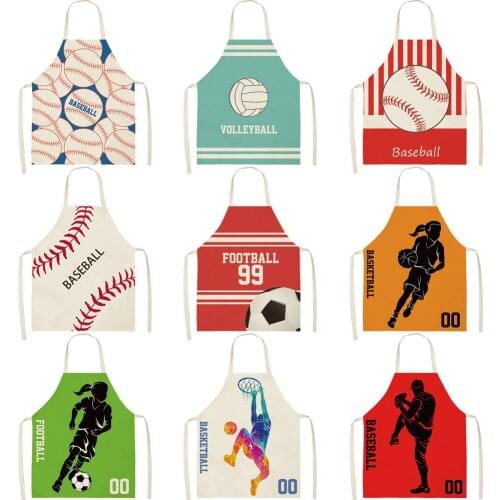 Women Men Kitchen Aprons Sports Waterproof Cooking oil-proof Cotton Linen Antifouling Chef Apron Cleaning 68*55cm 0069