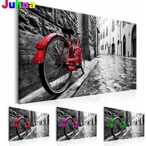 Vintage Street Sceney Bicycle 5D Diy Diamond Painting full round square landscape bike diamond Embroidery Mosaic Set home decor
