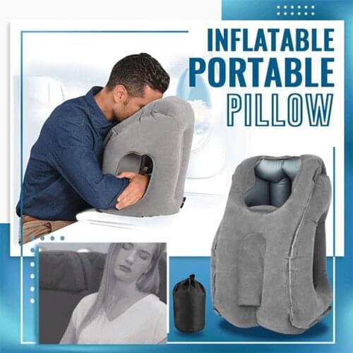 Inflatable Portable Pillow Ergonomic Design for Car Plane Travel Camping Office Sleep Hugging Head Rest Air Pillows