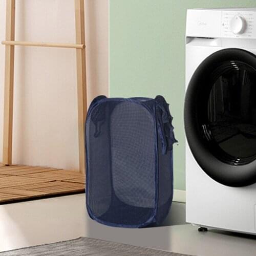 Nylon Basket Foldable Mesh Laundry Basket Floor Basket Daily Necessities Storage Dust-Proof Laundry Basket