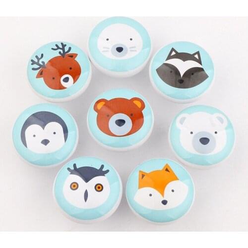 Cartoon Children Room Ceramic Cabinet Knobs Wardrobe Handle Garden Door Handle Cabinet Handles for Kids