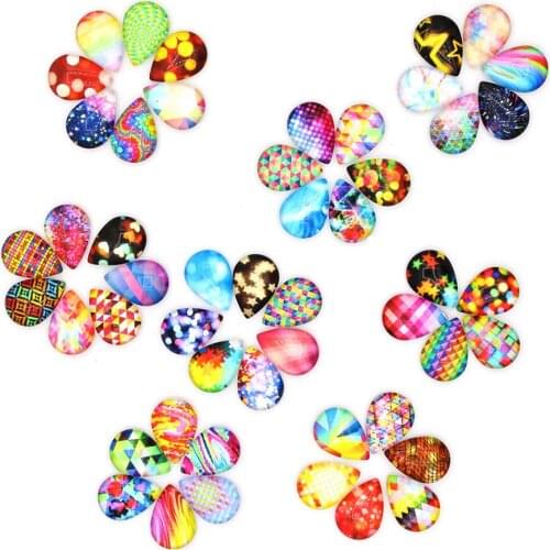 New wholesale exquisite pattern drop-shaped convex glass earrings accessories jewelry accessories