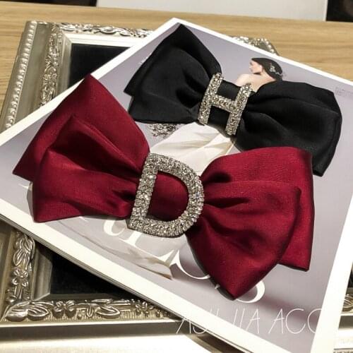 Full Diamond Bow Top 2021 New Spring Clip Double Satin Butterfly Hairpin Super Fairy Sweet