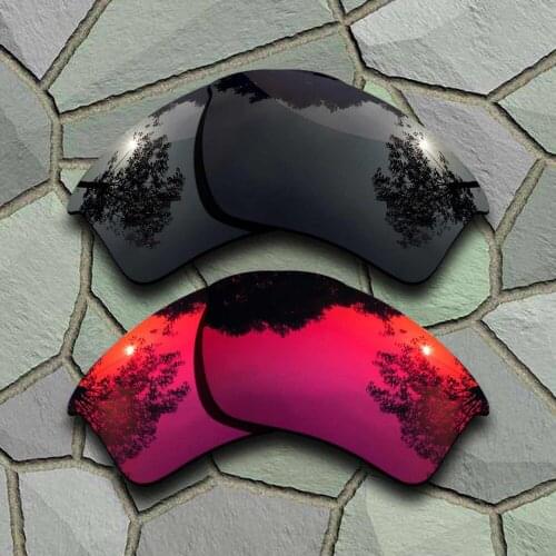 Grey Black&Violet Red Sunglasses Polarized Replacement Lenses for Oakley Half Jacket 2.0 XL