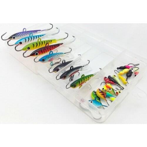 26Pcs New Ice Fishing lure Mini Winter Jig Baits Jig Head Balance Sinking Wobblers Isca Pesca All Water Levels 6 Models