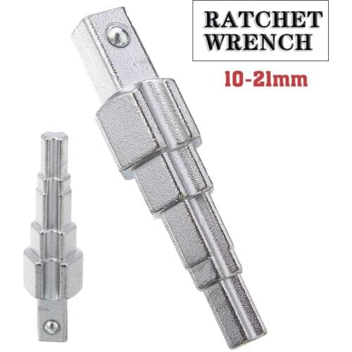 Durable Multiused Radiator Spanner Carbon Steel Nipples Radiator Spanner Useful Stepped Wrench Ratchet Handle Repairing Tool