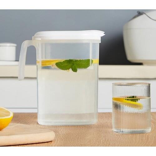 Transparent White Handy Heat-resistant Plastic Pitcher Large Capacity Cold Water Pot Anti-deform for Hotel