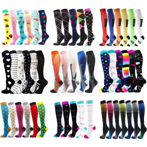 Dropship Men Women Compression Socks Running Marathon Best Graduated For Anti Fatigue Knee High Stockings For Varicose Veins