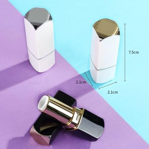 Empty 12.1mm Lipstick Tube Square Black White Lip Balm Container Beauty Lipstick Packaging Cosmetics Refillable 10/30 pcs
