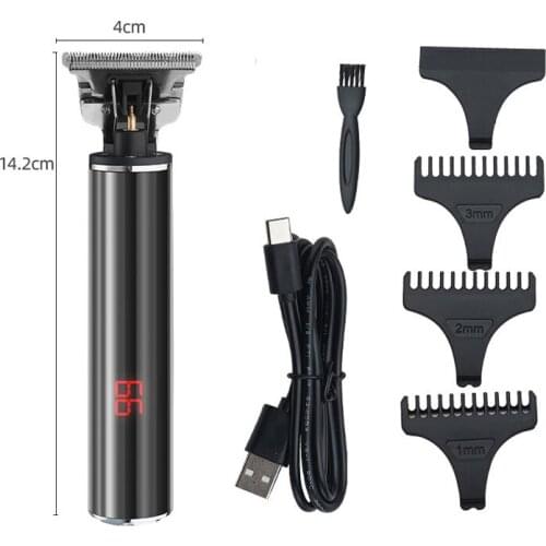 Shinon hair trimmer USB rechargeable hair clipper cordless haircut machine LCD oil head clipper hair carving white clipper