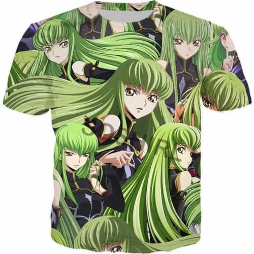 SOSHIRL Harajuku Green Hair Girls T-shirt Fashion Womens Streetwear Kawaii Anime Queen Cc Classic Summer Short Sleeve T Shirt