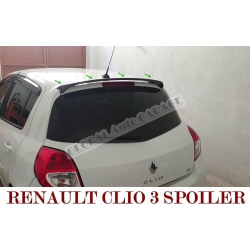 For Renault Clio 3 Spoiler 2005-2012 Auto Accessory Universal Spoilers Car Antenna Car Styling Diffüser Flaps Splitter Black