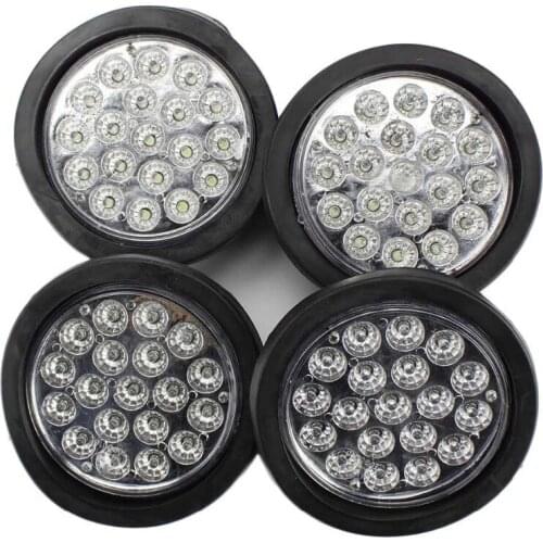 TAIHONGYU White Warterproof 4X 19 LED 24V Brake Turn Signal Tail light for Trunk Trailer