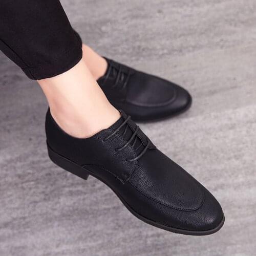 Mens shoes original spring / autumn mens shoes simple classic black Derby shoes formal business office shoes мужская обувь E44