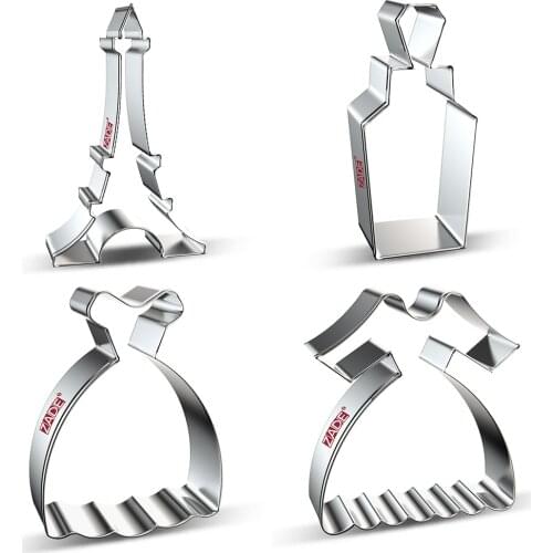 ZADE Valentine Princess Dress Cookie Cutters For Fondant Baking Wedding Cookie Cutter - Stainless Steel