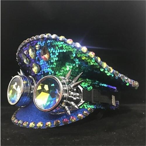 Men Women New Green Police Hat With Metal Classes Performance Military Hat Captain Hat Adult Hat 3 Size