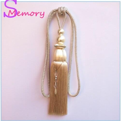 Pearl fringe hanging Europe Curtain Tassel Tieback Clips Buckle Hanging Ball Tie Back Straps Holders Accessories Home Decoration