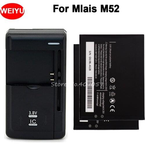 2 pcs For Mlais M52 battery 4600mAh High Large Capacity Red Note New Cell Phone Replacement backup Bateria + Universal charger