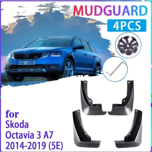 4 PCS Car Mud Flaps for Skoda Octavia 3 Sedan MK3 A7 5E 2014~2019 Mudguard Splash Guards Fender Mudflaps Auto Accessories