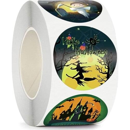 500pcs Gift Sealing Stickers Halloween Design Creative Halloween Theme Stickers Labels Festival Birthday Party Gift Decorations