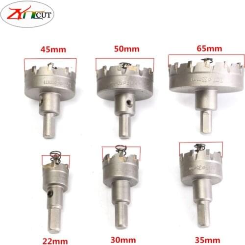6pcs set 22 30 35 45 50 65mm Electric drill Carbide reaming bit set, Stainless steel special metal opening drilling bit
