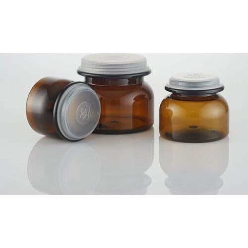 60g 90g 180g 24pcs Empty Plastic Container ,Skin Care Cream Mask Jars , Bath Salt Bottle , Wax Pot , Cosmetic Can Brown Jars