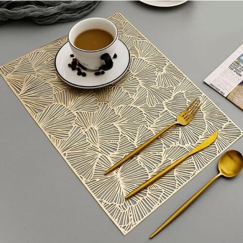 60% Dropshipping!!Placemat Insulation PVC Rectangular Round Ginkgo Leaf Household Table Mat