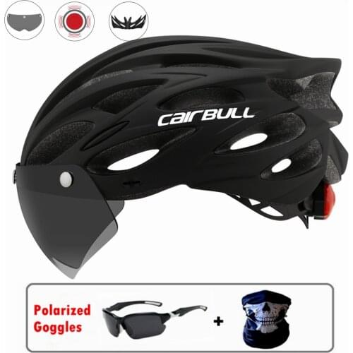 ALLROAD Cycling Helmets Magnetic Clear Goggles Satety LIght Bike Helmet with Lens Racing Road MTB Bicycle Helmet Casco Ciclismo