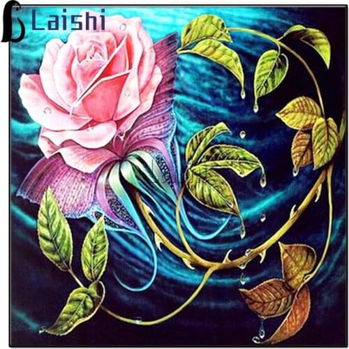 Diamond Painting Rose flower Water Beads Full Drill Mosaic DIY Diamond Painting Cross Stitch Embroidery Home Decorative Craft