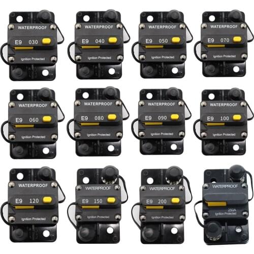 50A Circuit Breaker with Manual Reset for Boat Marine RV Yacht Battery Trailer Bus Truck, 12V - 72V DC, Waterproof,30A - 250A
