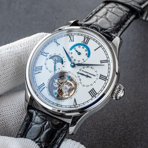 Seagull Tourbillon Movement ST8007 Watch Men Luxury Mechanical Day-Night Wristwatch Diamond Glamor Master Clock Reloj 2021 New