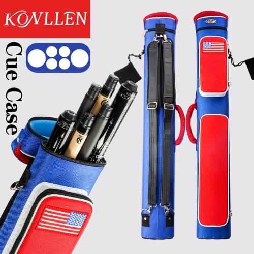 Konllen Billiard Case Handmade 6 Holes red blue Case 5.5*12.5*88cm Oval Embroidery Bag fashion Billiard Accessories