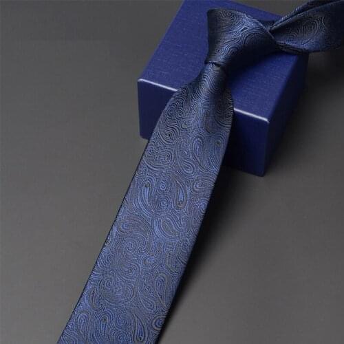 High Quality Men Business Work Tie 2020 Brand New Fashion Formal Jacquard Neck Tie For Men Classical 7CM Necktie Blue Ties
