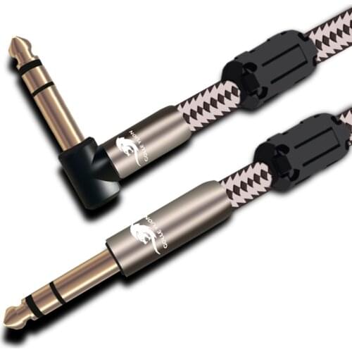 HIFI Audio Cable Stereo 1/4" 6.35mm to 6.35mm Male Jack Shielded For Micphone Electric Guitar Mixer Mixing Console 1m 2m 3m 5m