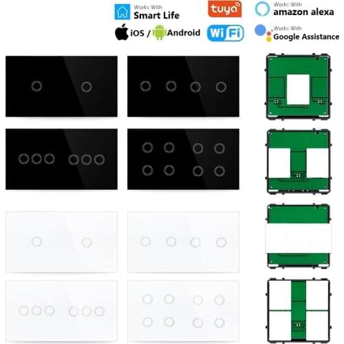 Jim DuDu Type C 2 4 6 Gang Wifi EU Standard Touch Auf/Off Smart 1 2 3 Gang funktion Schalter Glas 157mm Panel Outlet