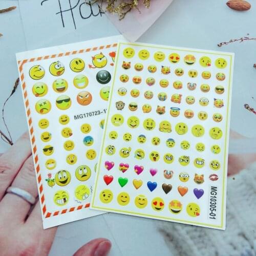 Fashion New Arrive Hot Selling 3d DIY Nail Stickers Fingernail Decals Thin Light Back Adhesive Emoticons Manicure for Women Girl
