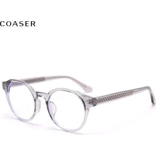 HOT Fashion style Glasses Frame Women Acetate Leg TR90 Large Round Frame Men Optical Prescription Eyeglasses Sunglasses Eyewear