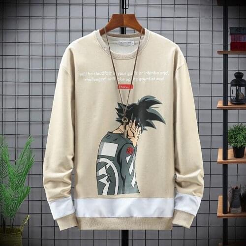 Mens O-neck shirt 2021 autumn Korean version loose mens pullover sweatshirts mens street sports casual shirt