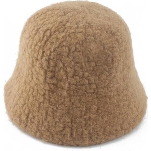 2021 New Autumn Winter Fisherman Hat Fashion Rabbit Fur Bucket Hats Elagant Wool Knitted Hat Warm Fishing Caps