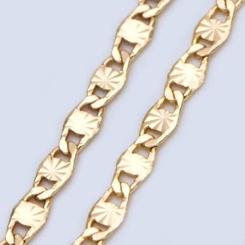 Gold plated Brass Link Chains 2.8mm, Floral Specialty Chains for DIY Necklace (#LK-324)/ 1 Meter=3.3 ft