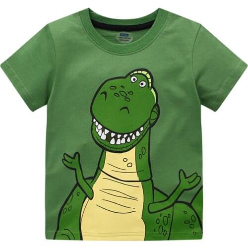 Jumping Meters Summer Boys Girls T shirts With Animals Print Cotton Cartoon Childrens Shirts Tees Kids Tops Clothing
