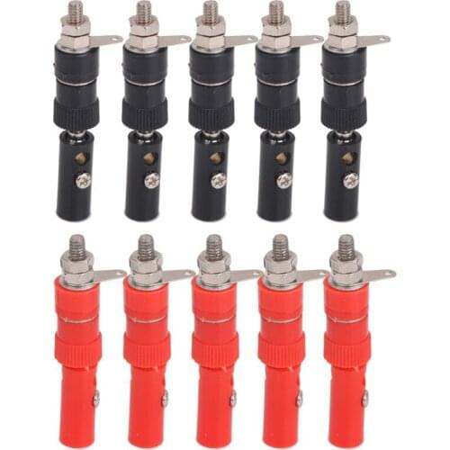 GTBL 4mm Banana type plug with red insulation plug, black