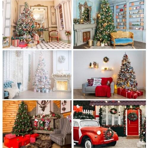 SHENGYONGBAO Vinyl Christmas Photography Backgrounds Tree Gift Children Photo Backdrop For Studio Photocall Props 21518HYD-05