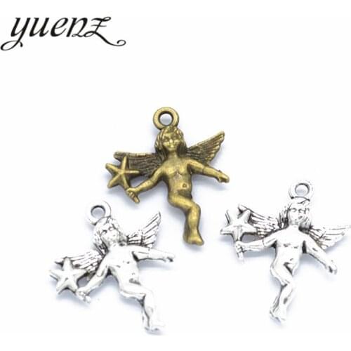 YuenZ 15 pcs Trendy Metal Angel Charms Pendant for Jewelry DIY Making Accessories Findings 24*20mm I236