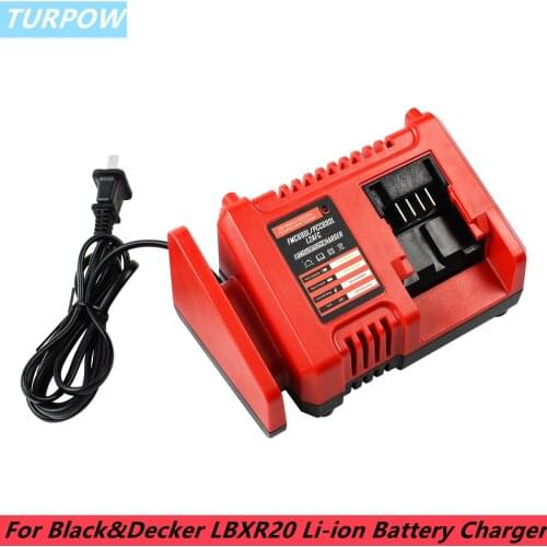 Turpow LBXR20 Li-ion Battery Charger For Black&Decker 18V 20V Serise LB20 Electric Drill LST220 Tool Battery Accessory