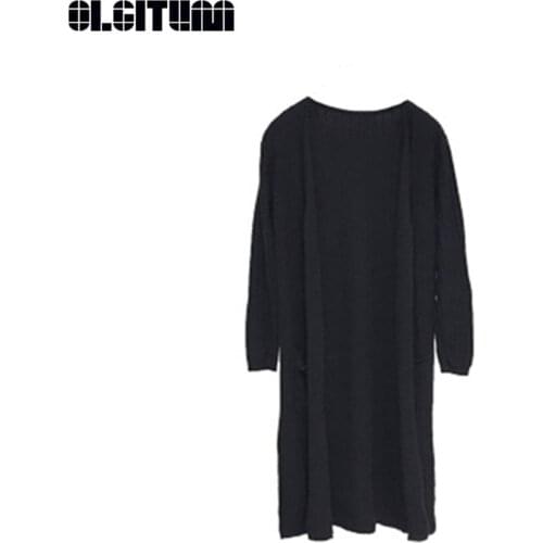 New 2020 Fashion Korean Style Women Cardigan Autumn New V-neck Solid Loose Open Stitch OL For Women Outwear SW898