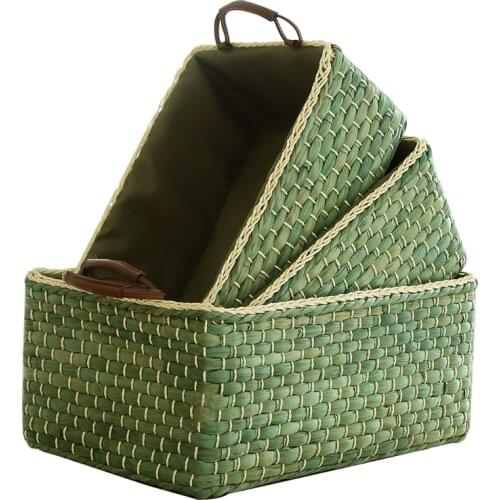 Zq Rattan Storage Basket Snack Storage Box Coffee Table Top Nordic Living Room Storage Box Household Sundries Basket