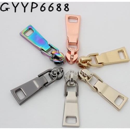 10-30pieces 6 colors 5# nylon teeth zipper slider plating puller for womanbags garments suitcase fabric purse accessories parts