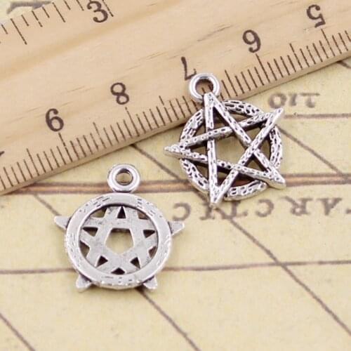 10pcs Charms Star Pentagram 19x18mm Tibetan Silver Color Pendants Antique Jewelry Making DIY Handmade Craft