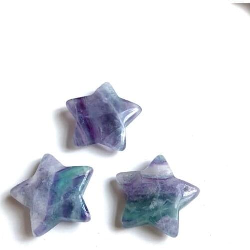 33mm Natural Rainbow fluorite Crystals Star Shaped Stone Healing Gemstone